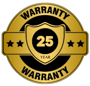 25 year warranty logo